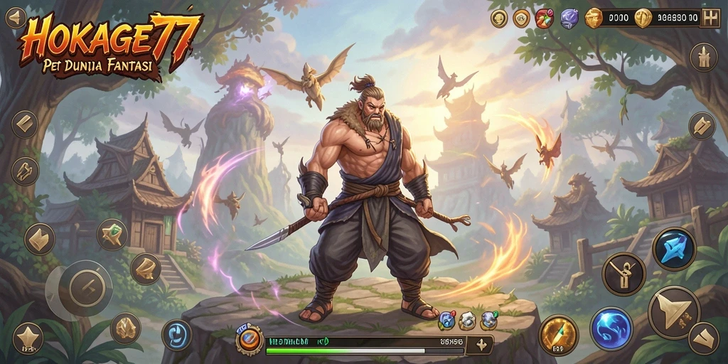 Tampilan gameplay HOKAGE77 yang penuh petualangan seru.