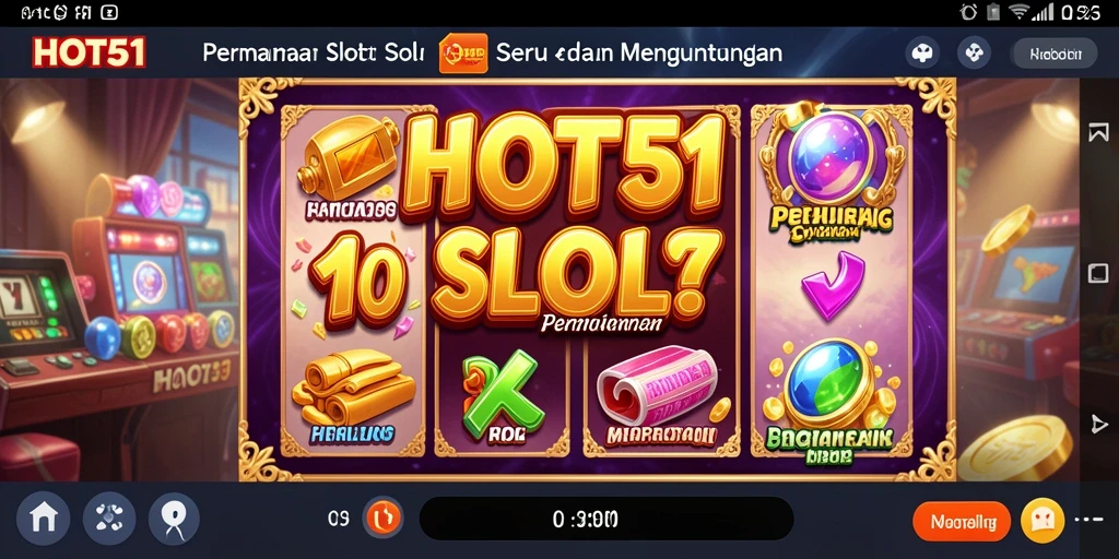 Screenshot gameplay HOT51 menampilkan gulungan slot yang menarik dan penuh warna.