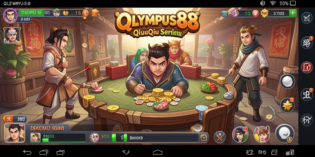 Tampilan gameplay OLYMPUS88 yang penuh aksi dalam permainan QiuQiu.