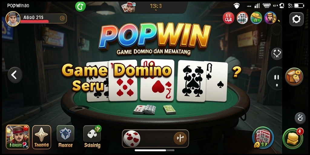 Tampilan menarik dari gameplay domino di POPWIN.