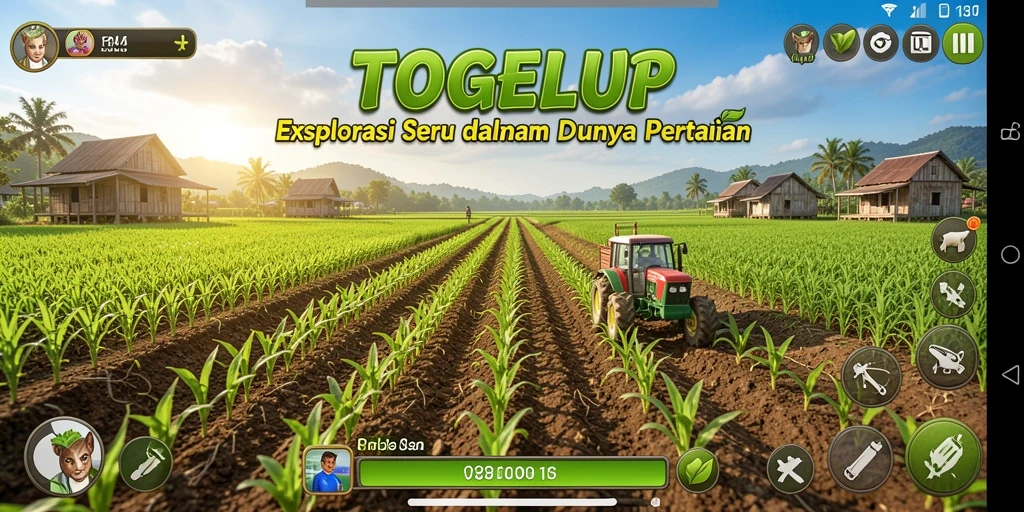 Screenshot gameplay TOGELUP dengan elemen pertanian yang menarik.