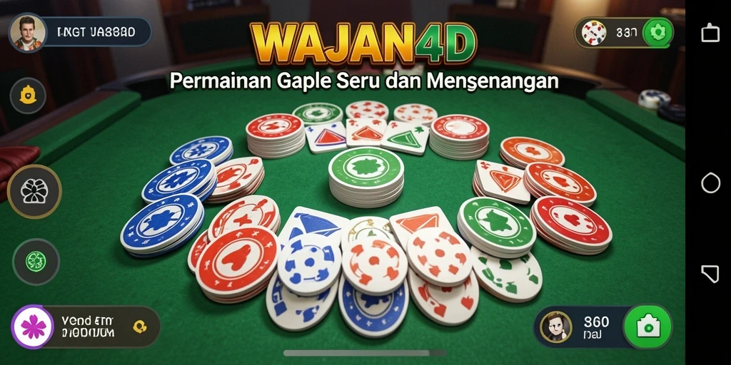 Gameplay seru dan menantang dari WAJAN4D yang menampilkan Gaple.
